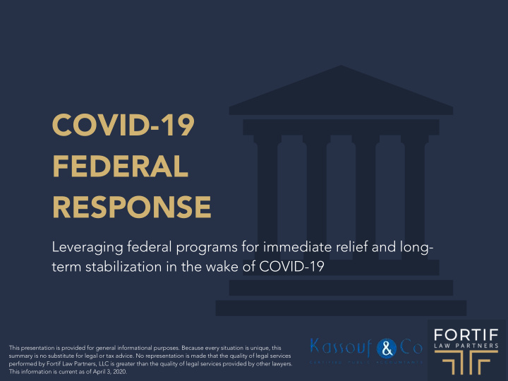 covid 19 federal response