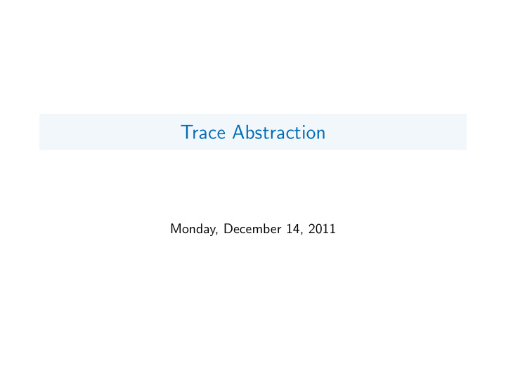 trace abstraction