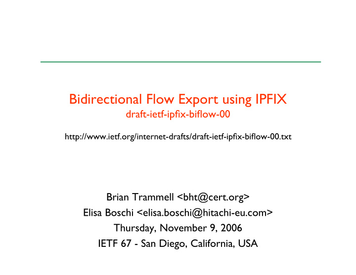 bidirectional flow export using ipfix