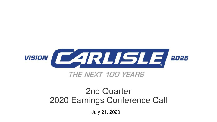 2020 earnings conference call