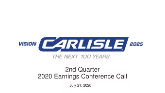 2020 Earnings Conference Call  July 21, 2020  Forward-looking statements  Non-GAAP financial