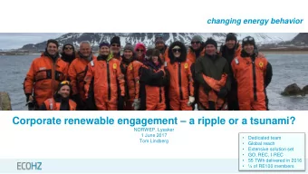 Corporate renewable engagement  a ripple or a tsunami?  NORWEP, Lysaker  1 June 2017