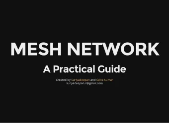 MESH NETWORK  A Practical Guide  Created by  Suriyadeepan  and  Selva Kumar