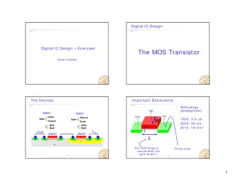 The MOS Transistor  Johan Lfgren  The Devices  Important Dimensions  Technology  development: