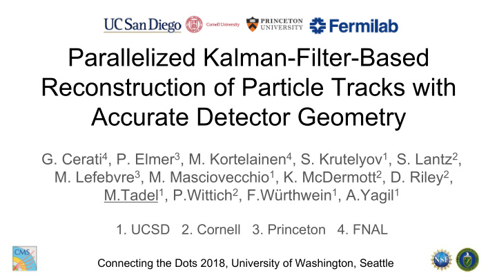 parallelized kalman filter based reconstruction of