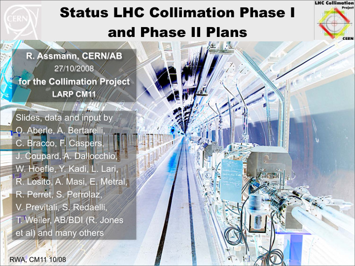status lhc collimation phase i and phase ii plans