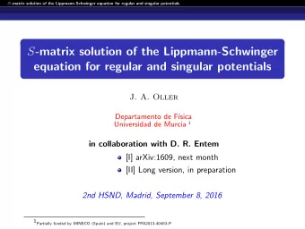 S -matrix solution of the Lippmann-Schwinger  equation for regular and singular potentials  J. A.