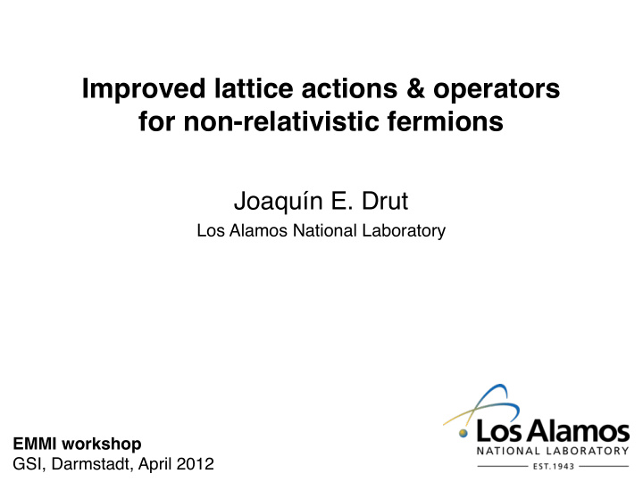 improved lattice actions operators for non relativistic