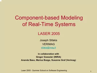 Component-based Modeling  of Real-Time Systems  LASER 2005  Joseph Sifakis  VERIMAG