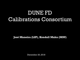 DUNE FD  Calibrations Consortium  Jos Maneira (LIP), Kendall Mahn (MSU)  December 20, 2018