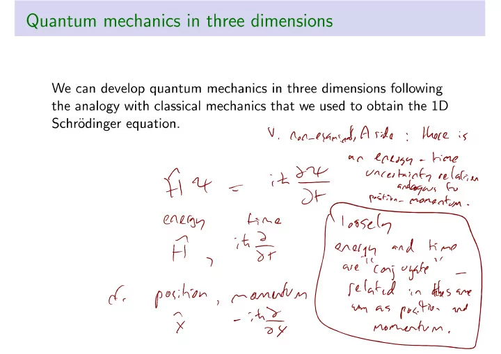 our theorems from 1d carry over the general solution to
