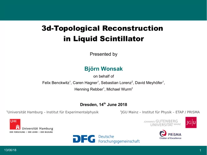 3d topological reconstruction in liquid scintillator