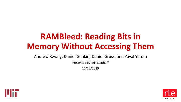 rambleed reading bits in memory without accessing them