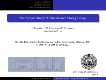 Microscopic Model of Charmonium Strong Decays J. Segovia , D.R. Entem and F. Fern  andez