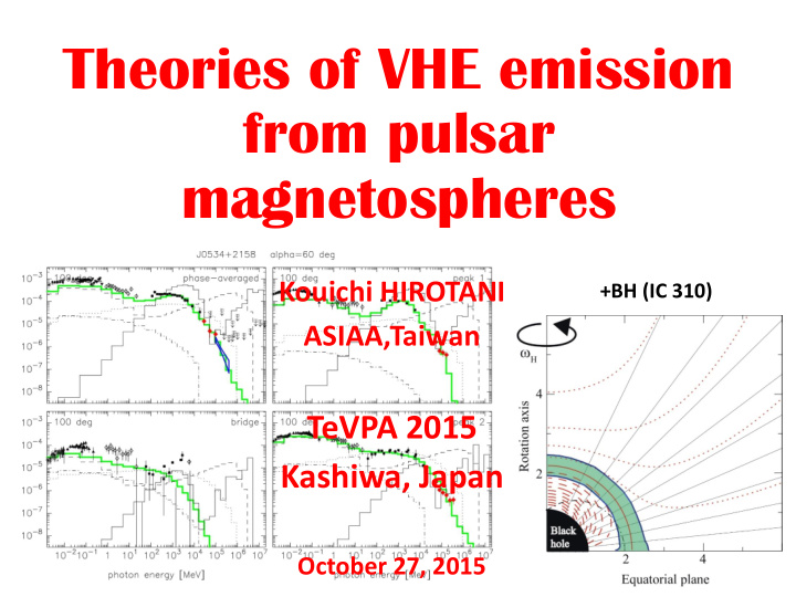 theories of vhe emission from pulsar magnetospheres