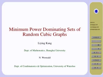 Minimum Power Dominating Sets of           Random Cubic Graphs