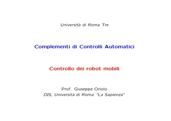 Complementi di Controlli Automatici  Controllo dei robot mobili  Prof. Giuseppe Oriolo  DIS,