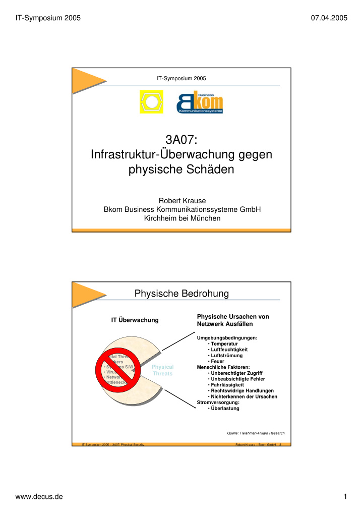 3a07 infrastruktur berwachung gegen physische sch den