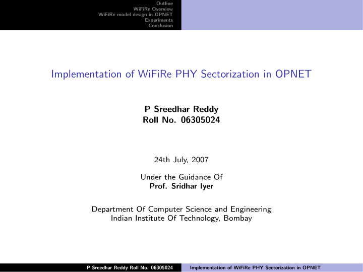 implementation of wifire phy sectorization in opnet