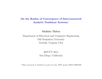 On the Radius of Convergence of Interconnected Analytic Nonlinear Systems   Makhin Thitsa
