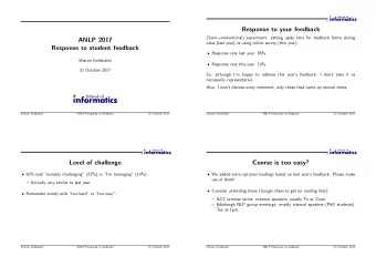 Response to your feedback  (Semi-unintentional) experiment: setting aside time for feedback forms