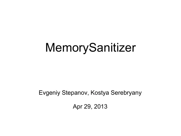 memorysanitizer