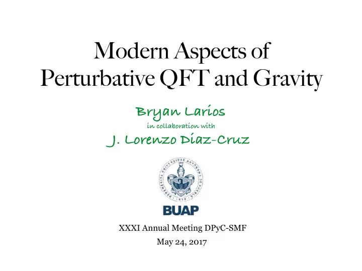 modern aspects of perturbative qft and gravity