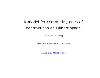 A model for commuting pairs of  contractions on Hilbert space  Nicholas Young  Leeds and Newcastle