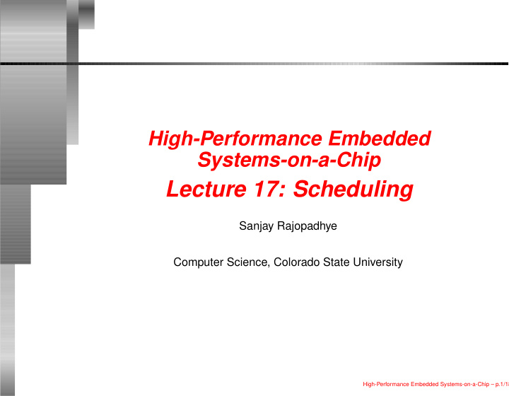 lecture 17 scheduling