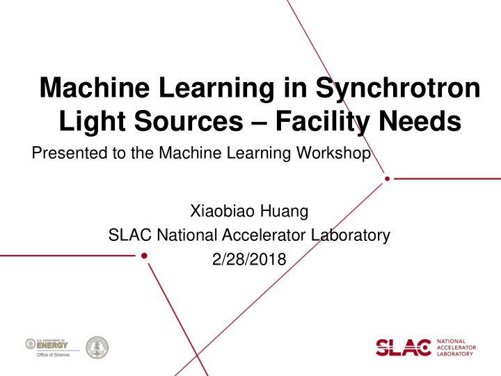 machine learning in synchrotron light sources facility