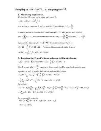 =            =  h  (  t  )  (  t  kT  )  that has the Fourier