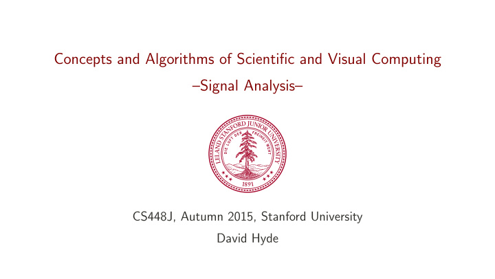 concepts and algorithms of scientific and visual