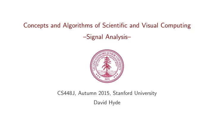 concepts and algorithms of scientific and visual