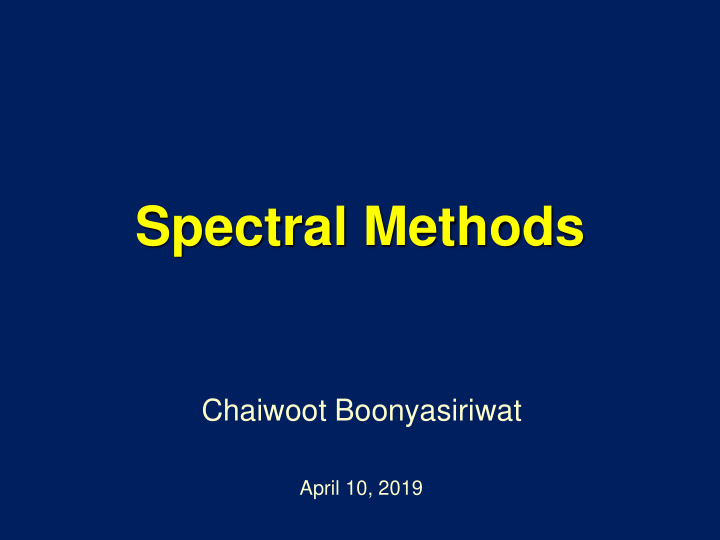 spectral methods