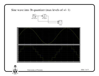 Sine wave into 3b quantizer (max levels of +/- 1)  slide 1 of 3  University of Toronto  Delta-sigma