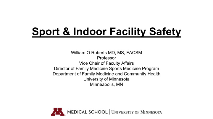 sport indoor facility safety