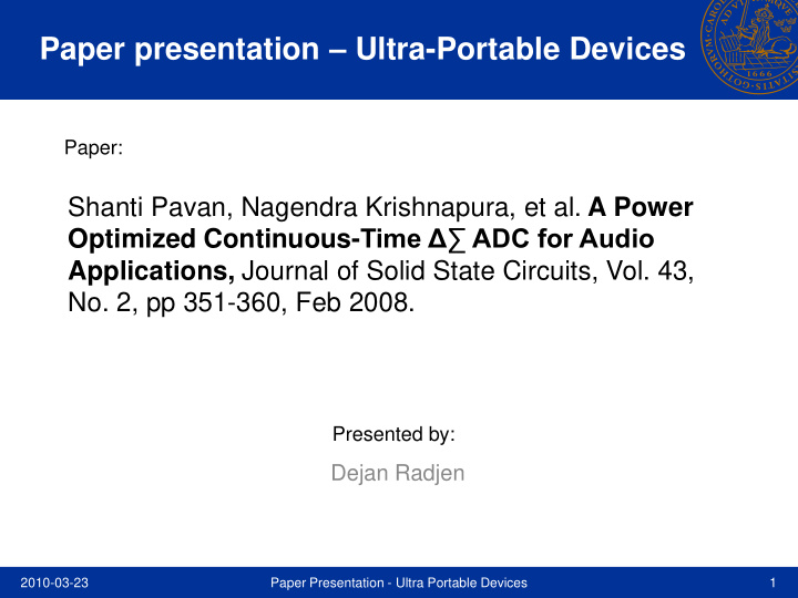 paper presentation ultra portable devices