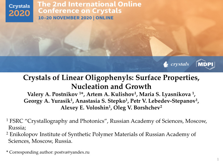 crystals of linear oligophenyls surface properties