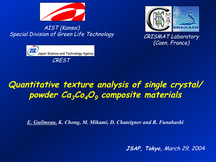 quantitative texture analysis of single crystal powder ca