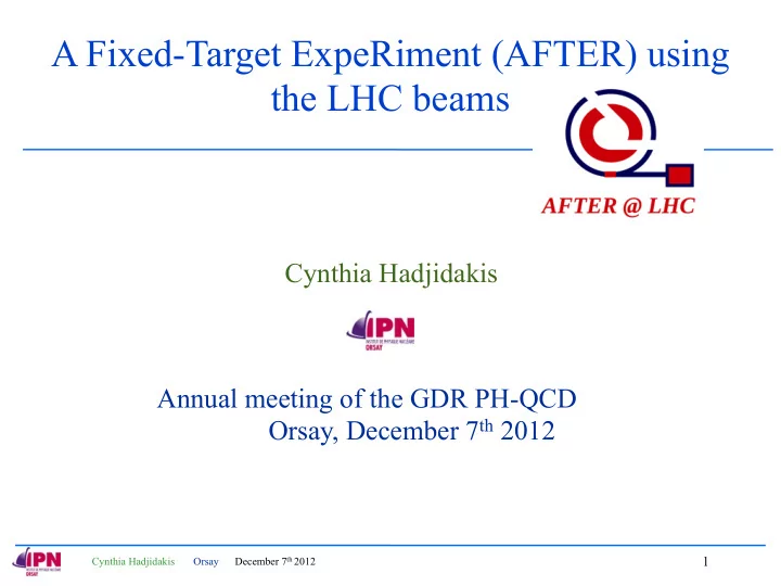 a fixed target experiment after using the lhc beams