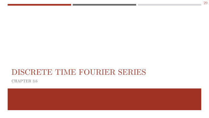 discrete time fourier series