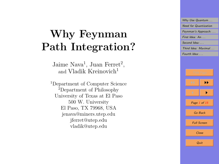 why feynman