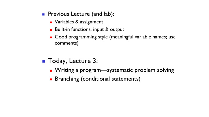 today lecture 3