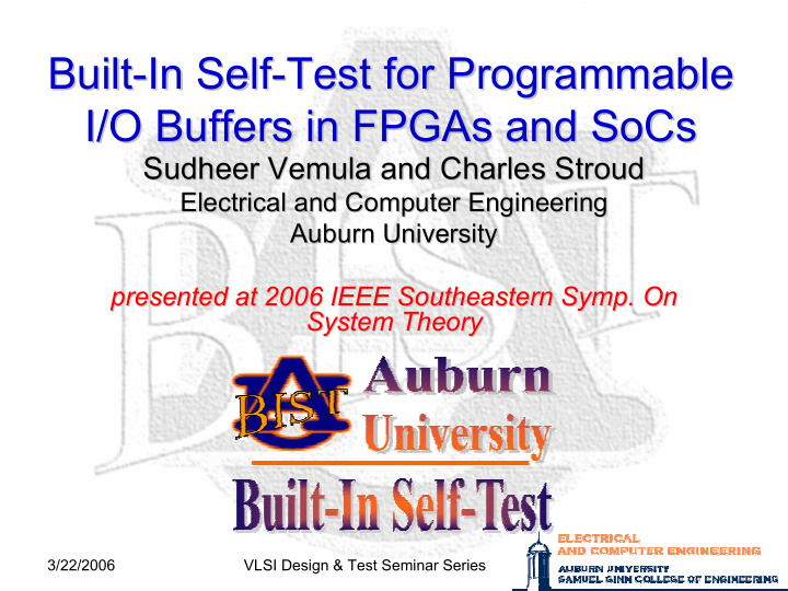 built in self in self test for programmable test for