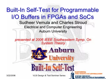 Built-  -In Self  In Self-  -Test for Programmable  Test for Programmable  Built  I/O Buffers in