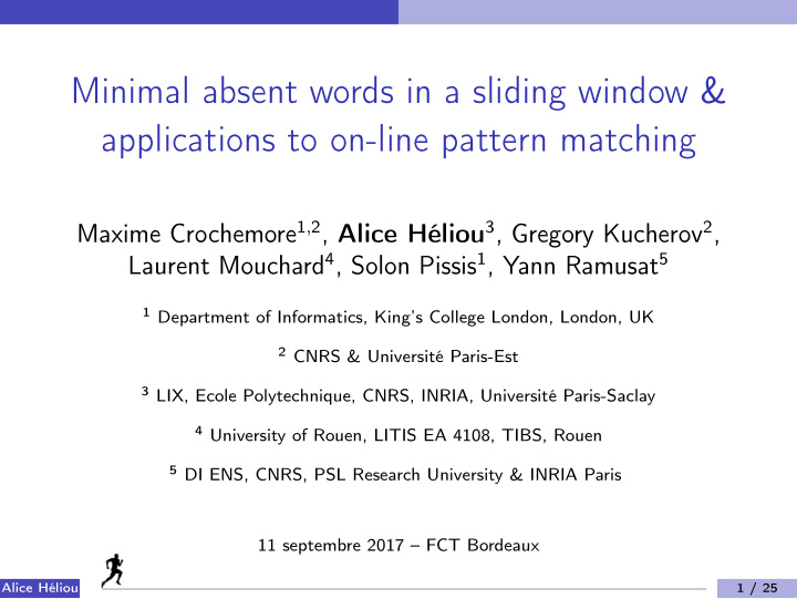 minimal absent words in a sliding window applications to