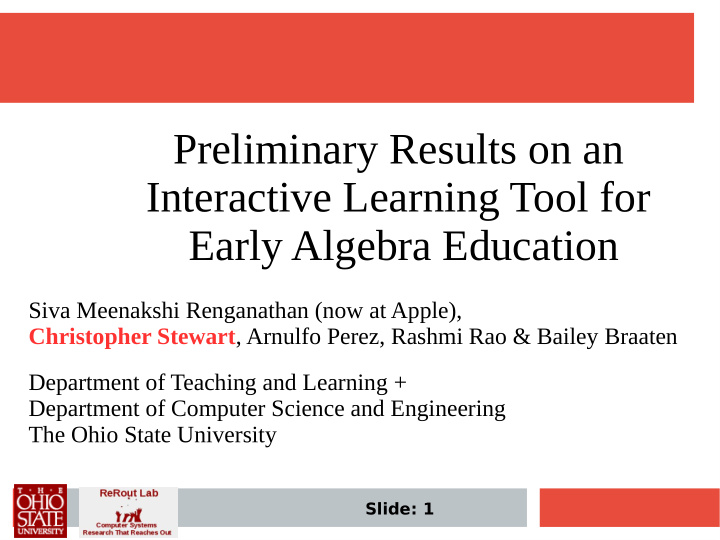 preliminary results on an interactive learning tool for