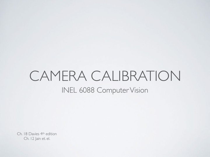 camera calibration