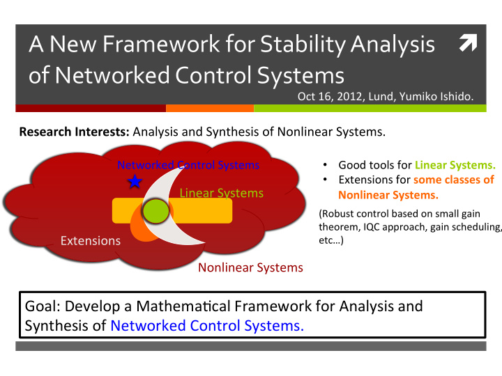 a new framework for stability analysis of networked