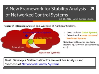 A&quot;New&quot;Framework&quot;for&quot;Stability&quot;Analysis&quot; ! !